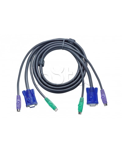 КВМ-кабель тонкий с интерфейсами PS/2, VGA (5м) ATEN 2L-5005P/C в Находке Видеоусилители, Модуляторы, Делители Pintop.ru